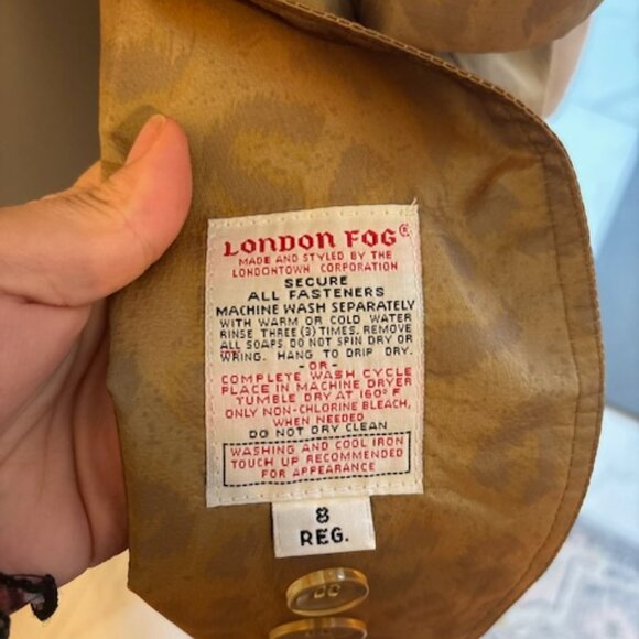 London Fog Metallic Animal Print Trench Coat - Picture 4 of 5